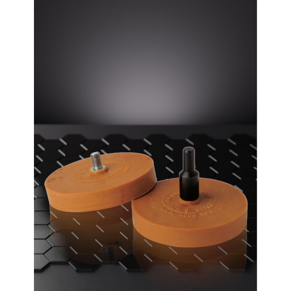 3804 Set Disques gomme pour enlever toutes traces d'adhésifs. (2 disques avec adaptateur)